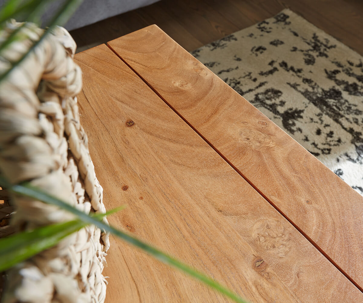 Konferenční stolek Indra 80x80 cm přírodní akácie s policí - Image 5