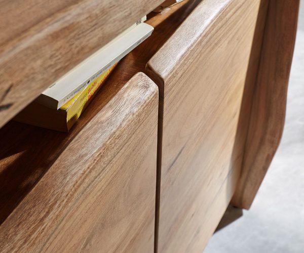 Komód Live-Edge 145 cm akác természetes 3 ajtós - Image 4