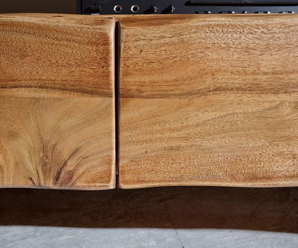 TV szekrény Live-Edge 190 cm akác természetes 4 fiók 2 rekesz - Image 5