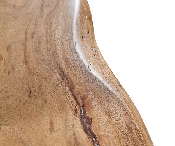 Dohányzóasztal Live-Edge 130x60 cm akác természetes természetes él - Image 3