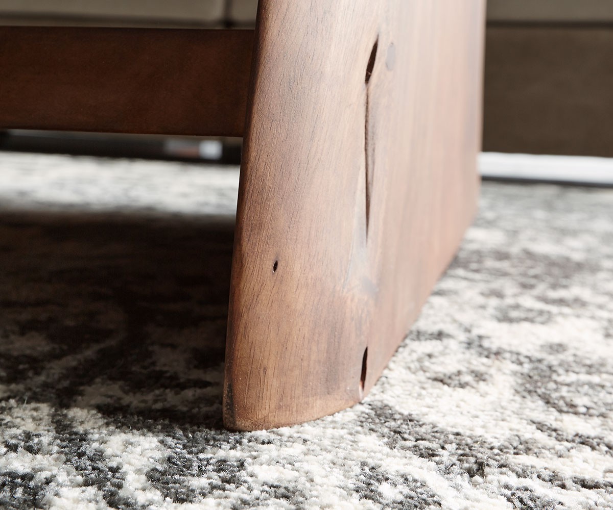 Dohányzóasztal Live-Edge 130x60 cm akác barna természetes él - Image 7