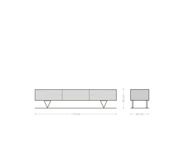 Design TV szekrény Wyatt 175 cm akác természetes 2 ajtós 1 billenő ajtós - Image 6