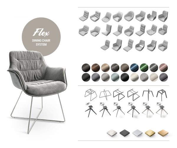 Jídelní židle Xantus-Flex Taupe Vintage 4-nohá kónická Černá - Image 6