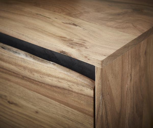 Komód Stonegrace 200x45 cm akác természetes 4 ajtós természetes él - Image 6