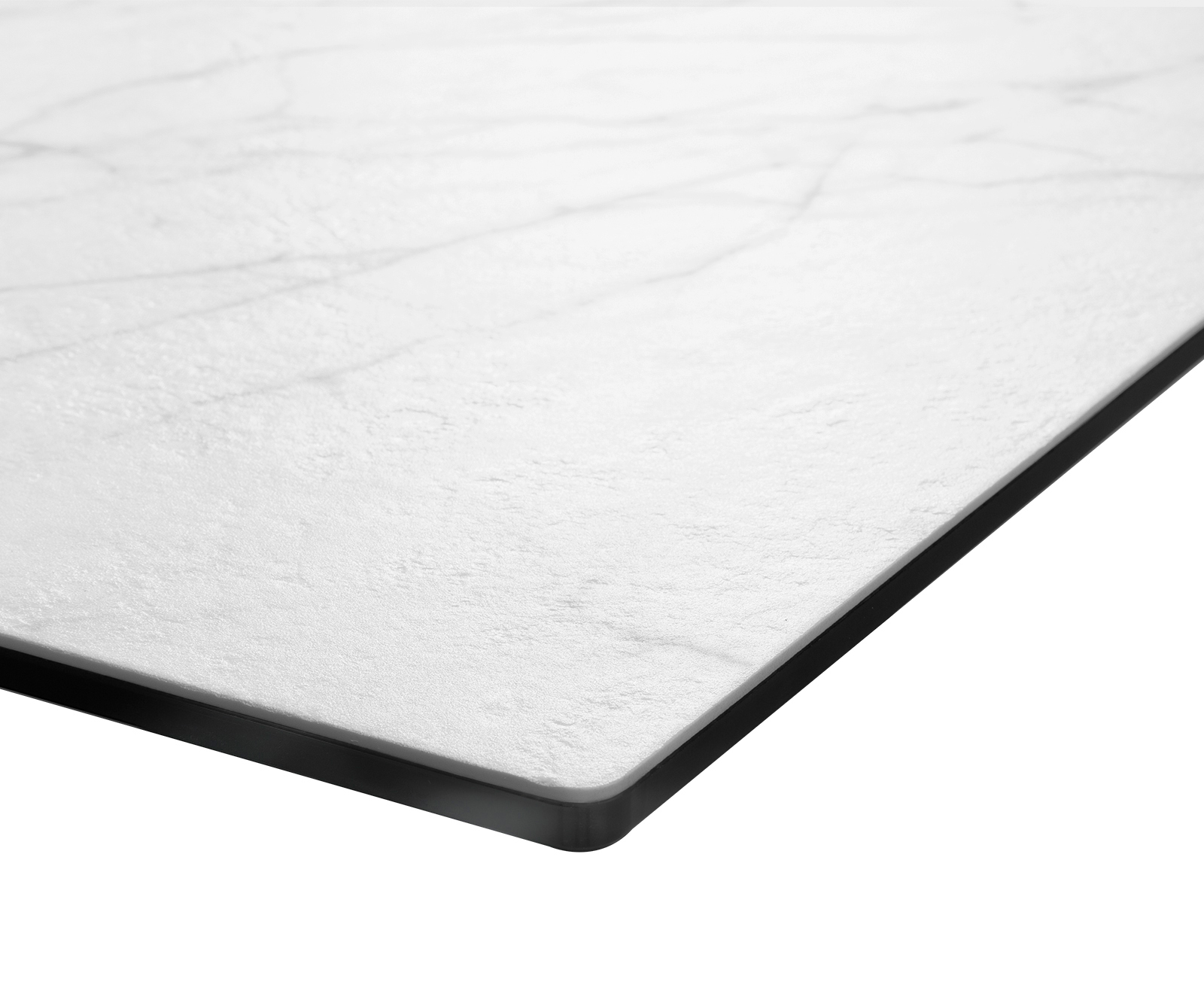 Jídelní stůl Edge 180-220x90 cm Laminam® keramika bílá podnož plochá černá rozkládací - Image 5