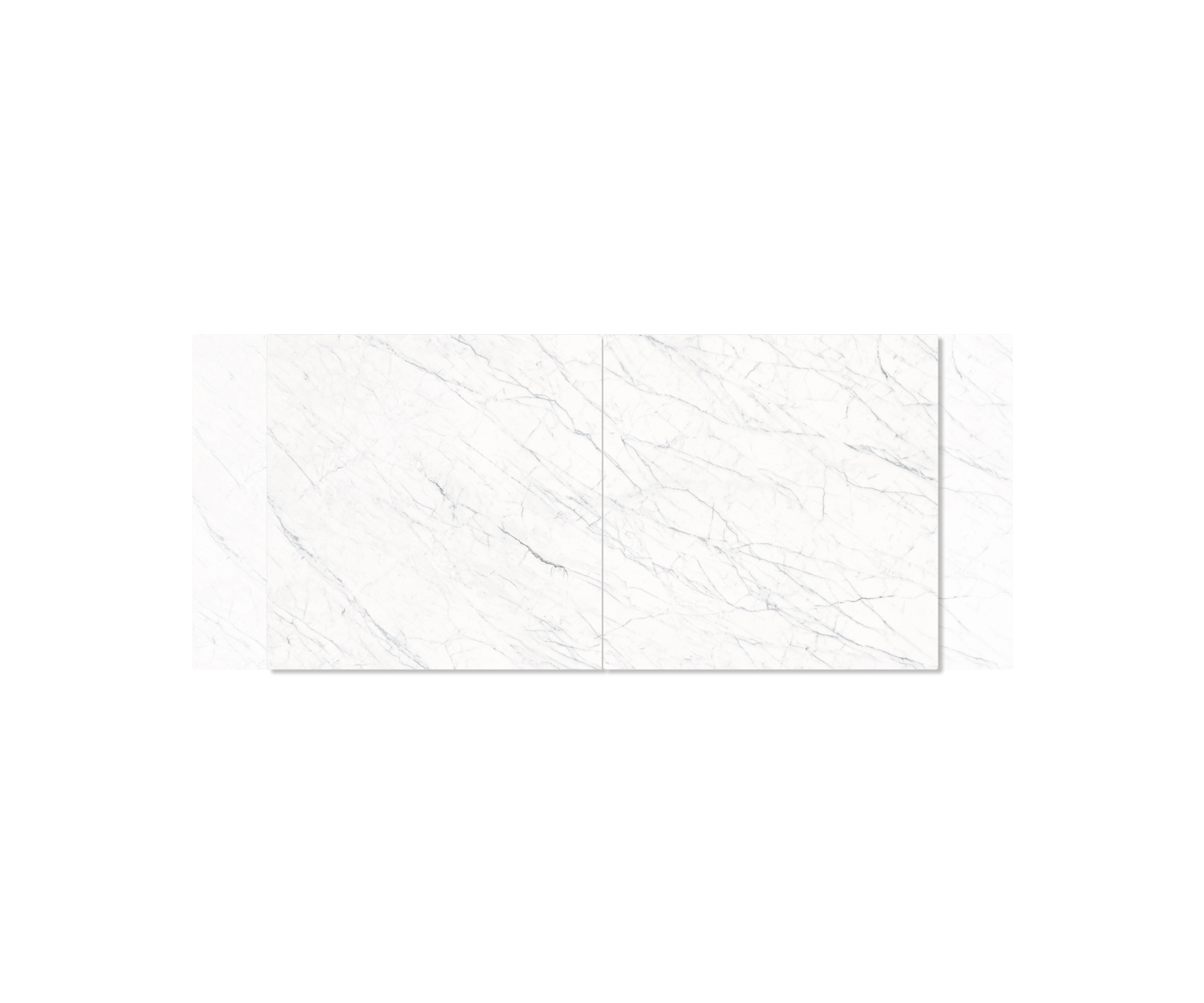 Jídelní stůl Edge 180-220x90 cm Laminam® keramika bílá podnož plochá černá rozkládací - Image 4