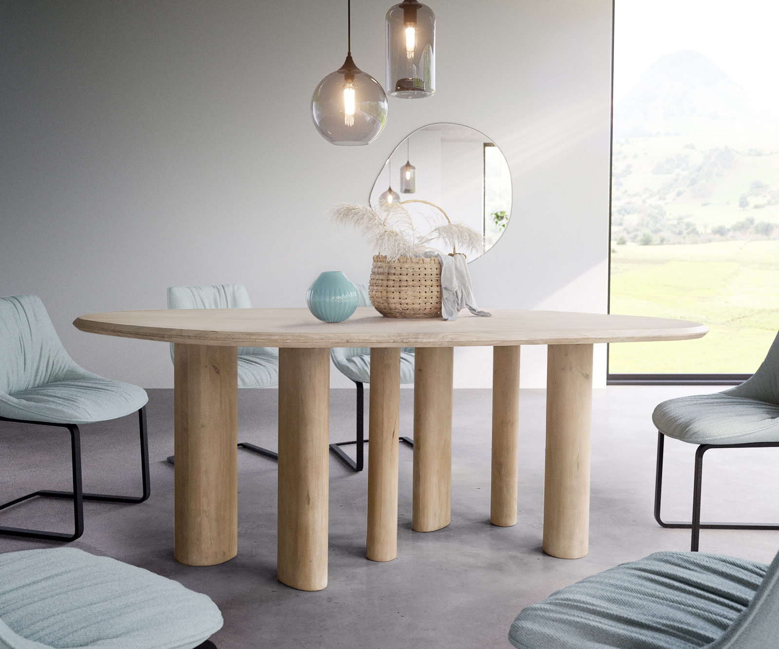 Étkezőasztal Widoa 200x120 cm mango fehér wash - Image 2