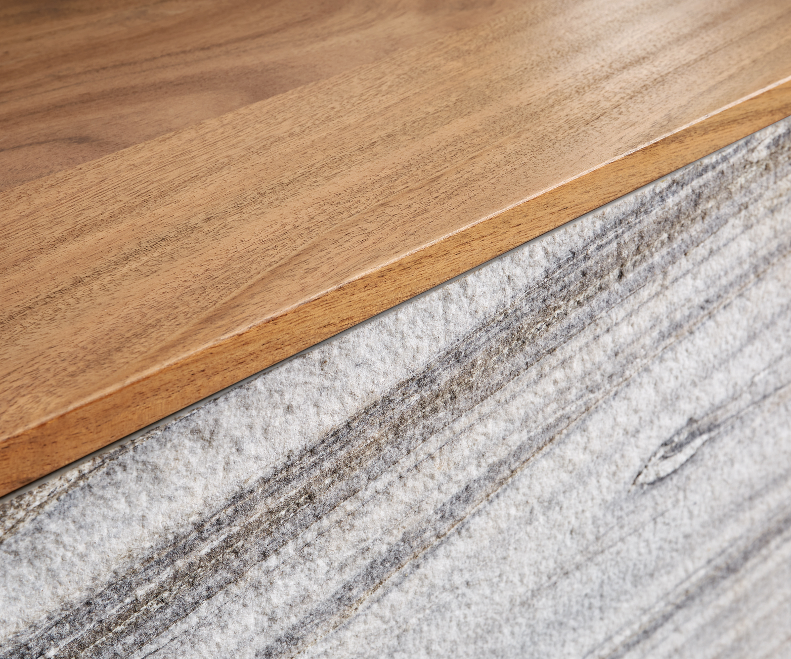 Szekrény Kleo 115x150 cm akác természetes 2 ajtós "L" alakú fém láb fekete - Image 3