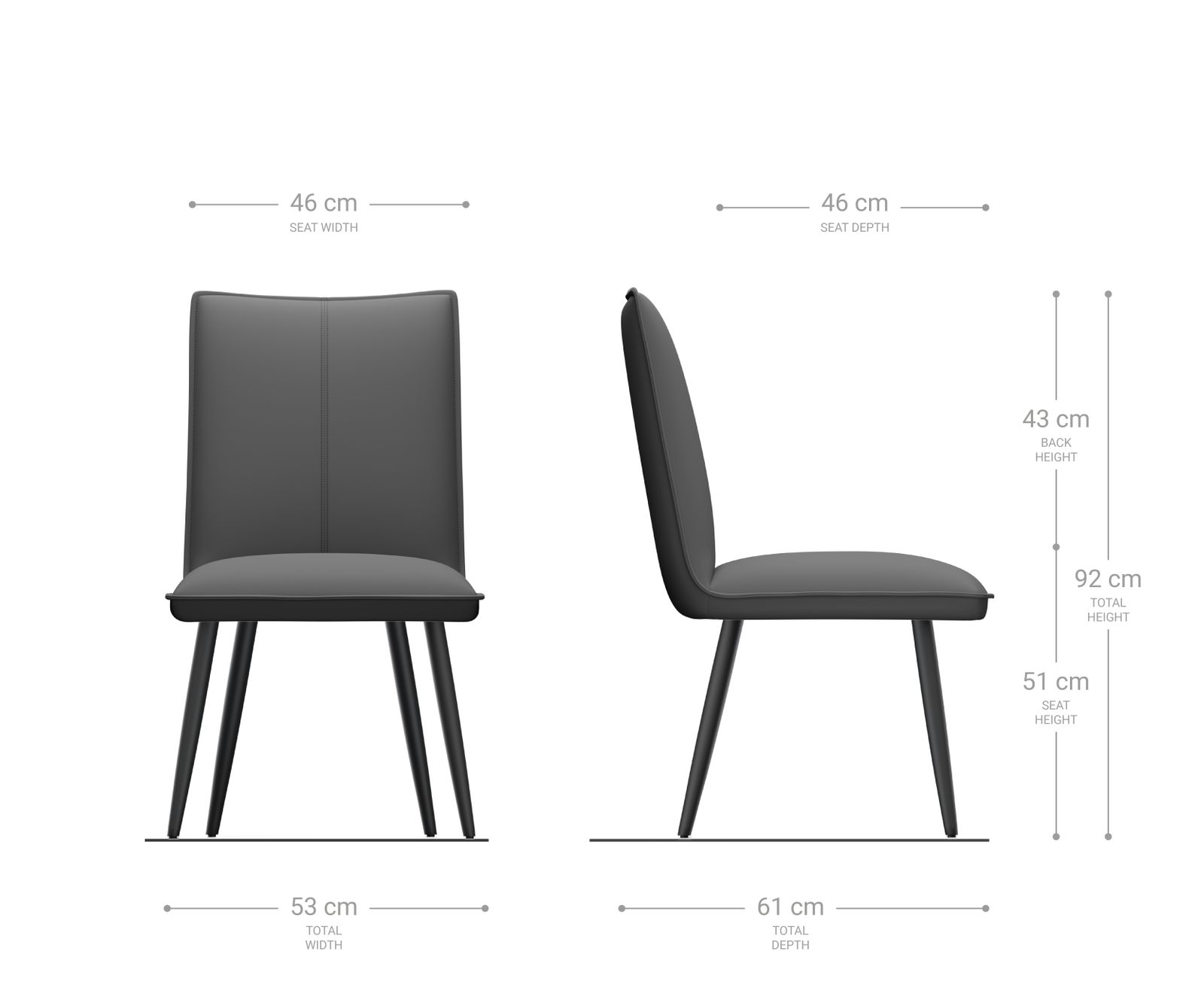 Jídelní židle Lelio-Flex zúžená podnož nerezová ocel strukturovaná tkanina světle šedá - Image 6