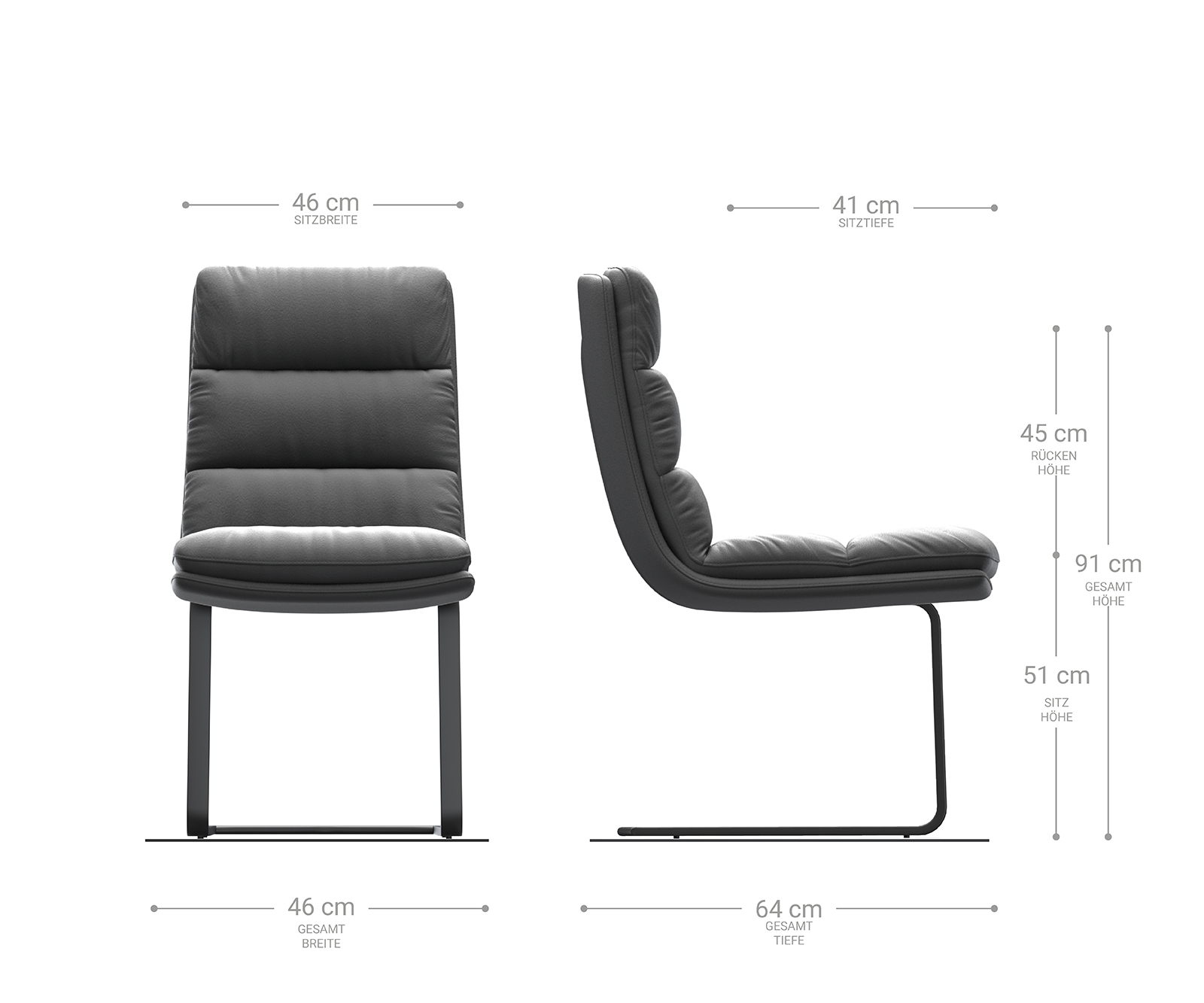 Jídelní židle Abelia-Flex konzolová podnož plochá nerezová ocel manšestr stříbrnošedá - Image 7