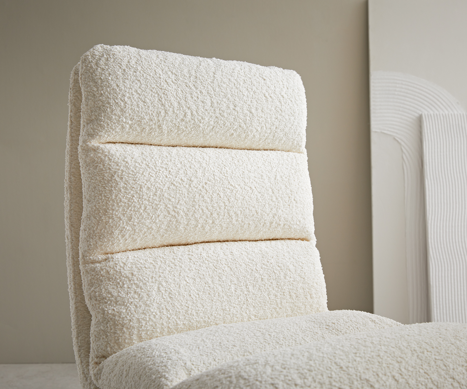 Otočná židle Abelia-Flex Bouclé White Wooden Frame Conical 180° Swivel - Image 4