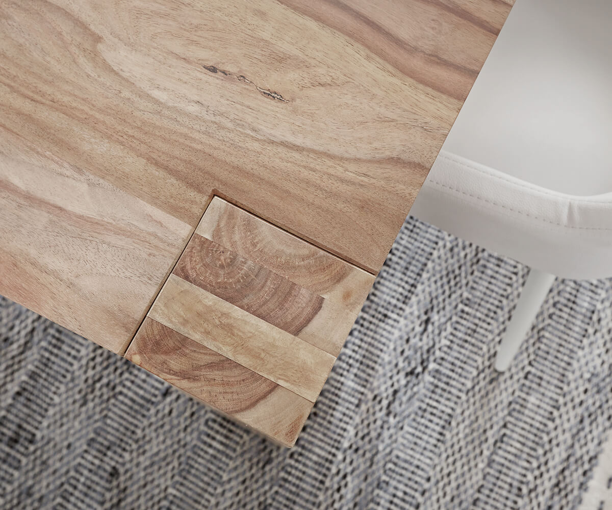 Jídelní stůl Indra 200x100 cm přírodní sheesham masivní dřevo - Image 5