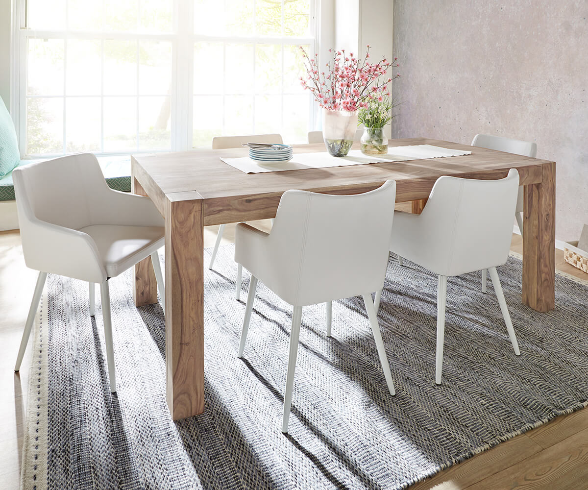 Jídelní stůl Indra 200x100 cm přírodní sheesham masivní dřevo