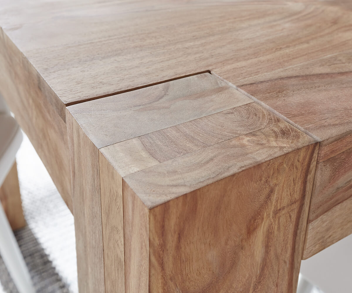 Jídelní stůl Indra 200x100 cm přírodní sheesham masivní dřevo - Image 4