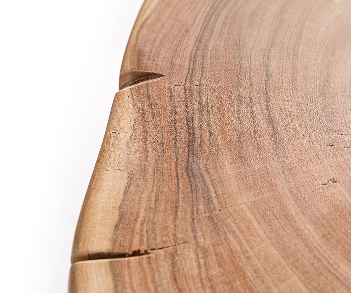 Odkládací stolek Live Edge 42x44 cm přírodní přírodní akácie špalek s kolečky - Image 5