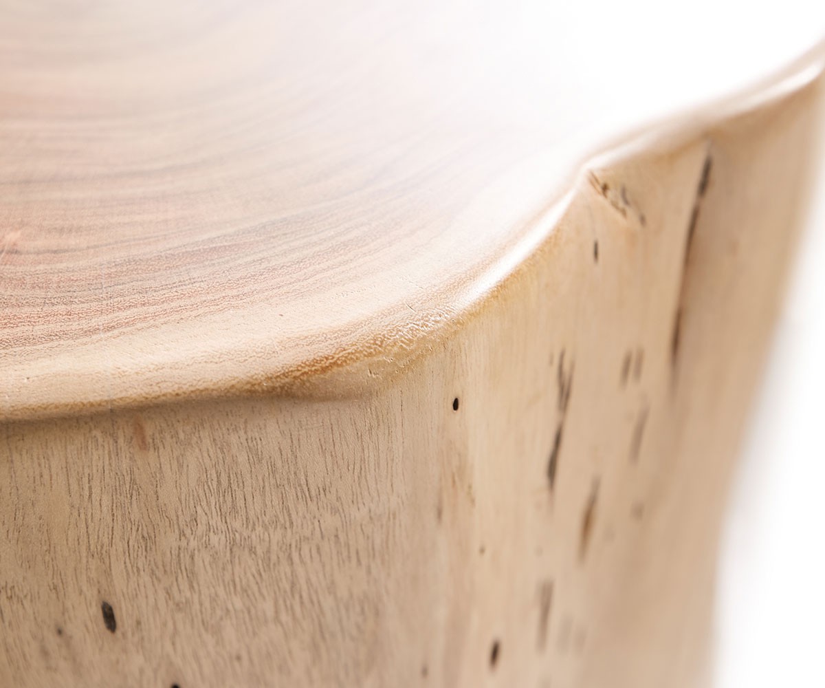 Odkládací stolek Live Edge 42x44 cm přírodní přírodní akácie špalek s kolečky - Image 6