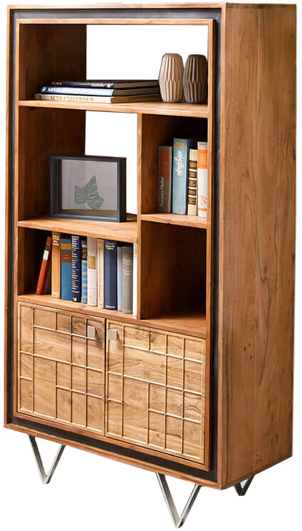 Designer-szekrény Stonegrace 88 cm akác természetes 3D 2 ajtós - Image 3