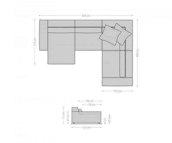 "U alakú kanapé Sirpio XL 360x260 cm mikroszálas khaki-barna rekamié változtatható" - Image 8