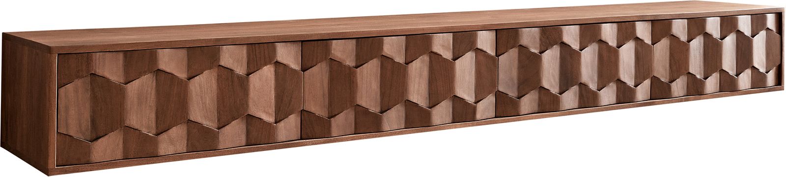 TV szekrény Fevo 220 cm akác barna 4 ajtós lebegő - Image 8