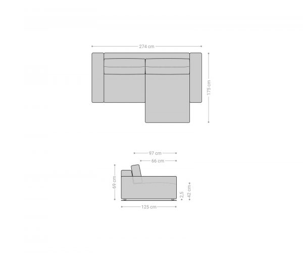 Sarokkanapé Lanzo XL 270x180 cm kordbársony bézs változtatható rekamié - Image 7