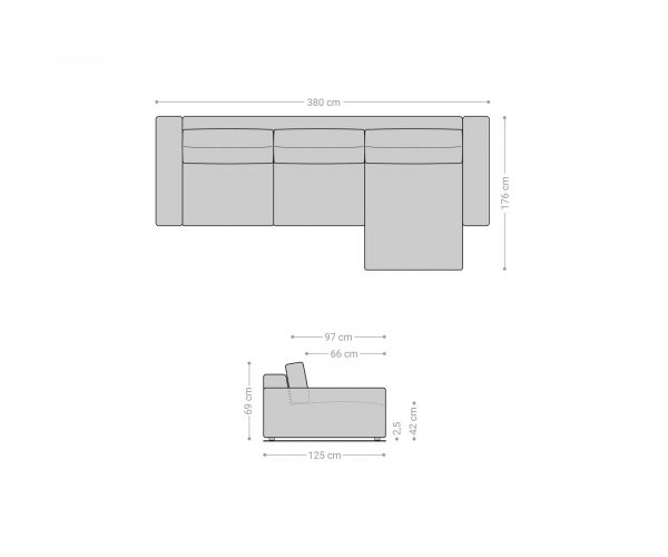 Sarokkanapé Lanzo XL 380x180 cm mikroszálas fekete rekamié változtatható - Image 7