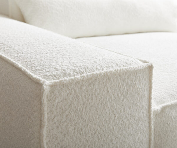 Sarokkanapé Sirpio XL 270x170 cm bouclé krémfehér rekamié változtatható - Image 4