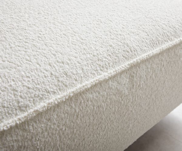 Sarokkanapé Sirpio XL 270x170 cm bouclé krémfehér variálható rekamié puffal - Image 5