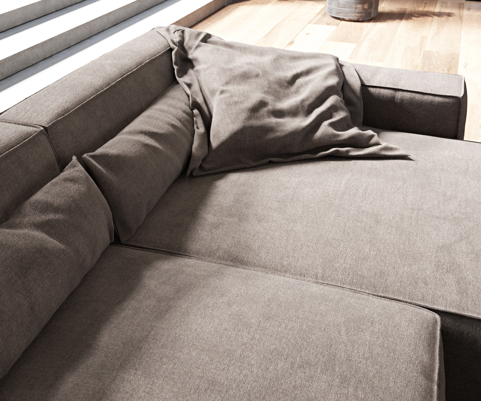Rohová pohovka Sirpio D 340x155 cm mikrovlákno khaki-hnědá variabilní lenoška - Image 7