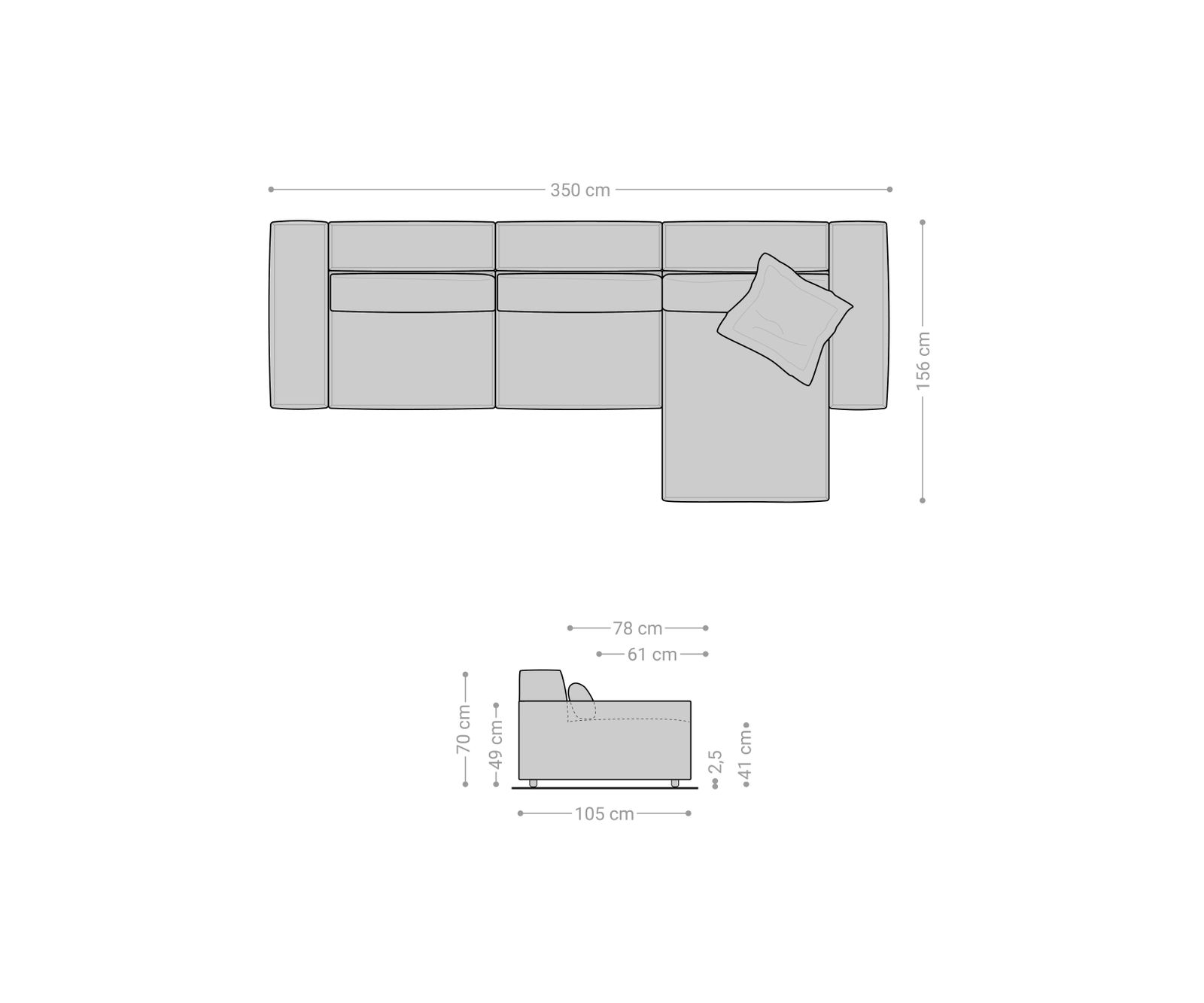 Rohová pohovka Sirpio D 340x155 cm mikrovlákno khaki-hnědá variabilní lenoška - Image 8