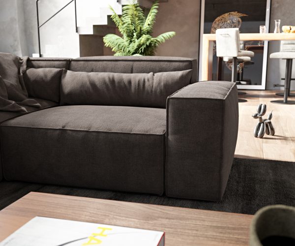"U alakú kanapé Sirpio L 330x230 cm mikroszálas khaki-barna rekamié változtatható" - Image 5