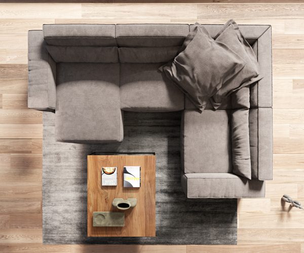 "U alakú kanapé Sirpio L 330x230 cm mikroszálas khaki-barna rekamié változtatható" - Image 7