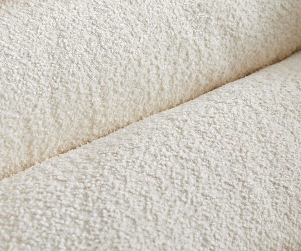 Boxspring ágy Dream-Well 120x200 cm bouclé krémfehér matraccal és topperrel - Image 3
