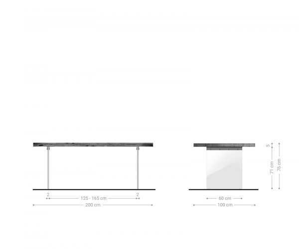 Étkezőasztal Edge 200x100 XL akác barna üveg - Image 6