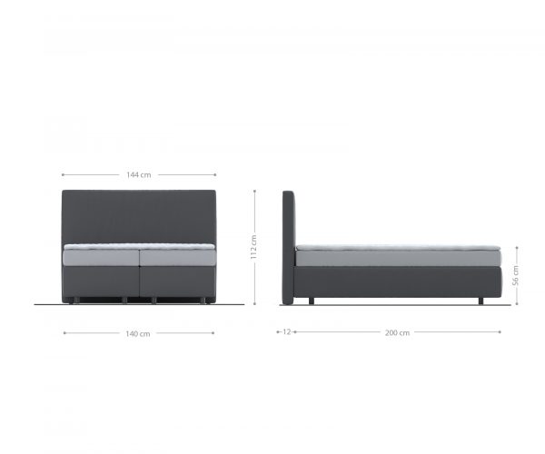 Boxspring ágy Dream-Well plüss kordbársony bézs 140x200 cm bonell matrac topper - Image 5