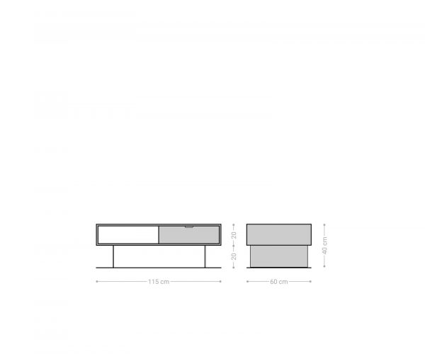 Konferenční stolek Teele 115x60 cm přírodní akácie a břidlice 2 zásuvky podnož nerezová ocel - Image 6