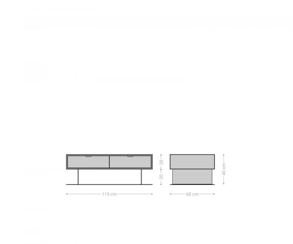 Konferenční stolek Teele 115x60 cm přírodní akácie a břidlice 4 zásuvky úzká podnož nerezová ocel - Image 6