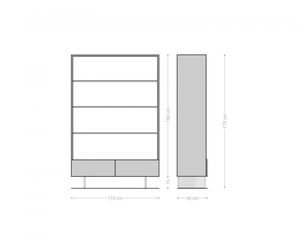 Polcok New Live-Edge 115x150 cm akác természetes 2 fiók üvegláb lebegő - Image 6