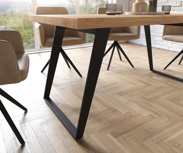 Jídelní stůl Edge 160x90 cm přírodní dub šikmá podnož kov černá - Image 6