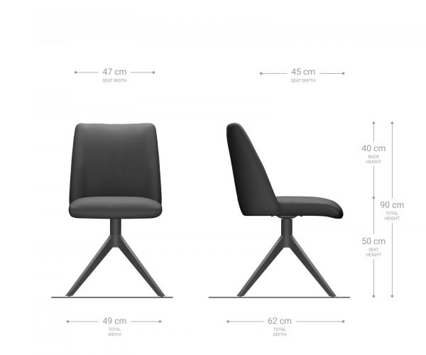 Étkezőszék Elso-Flex bouclé fehér kereszt láb széles fekete 360° forgatható zsákrugós - Image 8