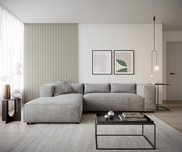Sarokkanapé Brom 260x175 cm mikroszálas szürke bal oldali rekamié - Image 2