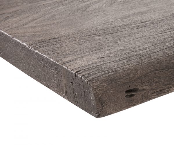 Étkezőasztal Edge 220x100 XL akác platina Spider laposacél fekete Live-Edge - Image 5