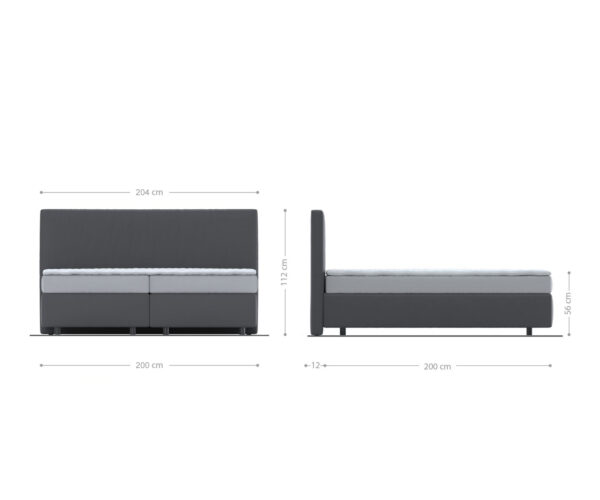 Boxspring ágy Dream-Well bouclé krémfehér 200x200 cm bonell matrac PU topper - Image 6