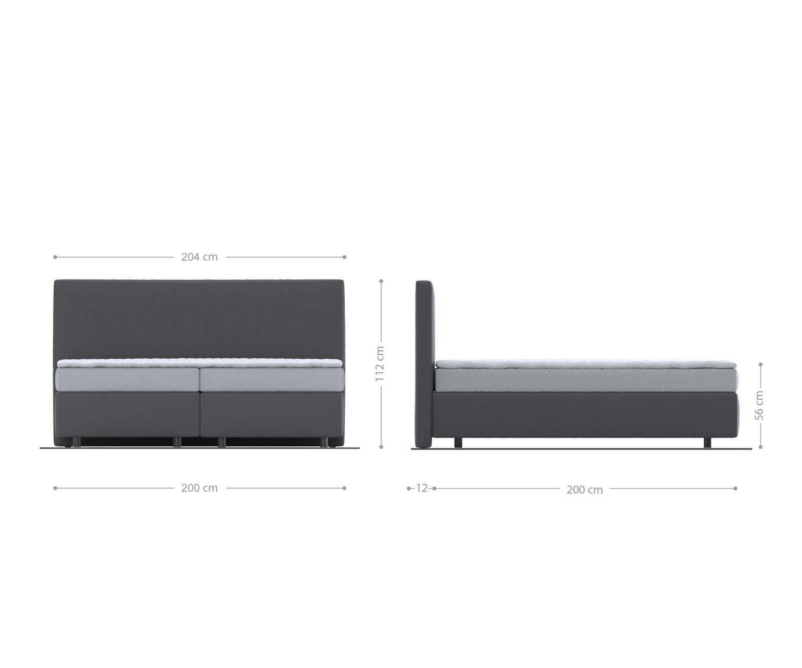 Boxspring ágy Dream-Well bouclé krémfehér 200x200 cm bonell matrac PU topper - Image 6