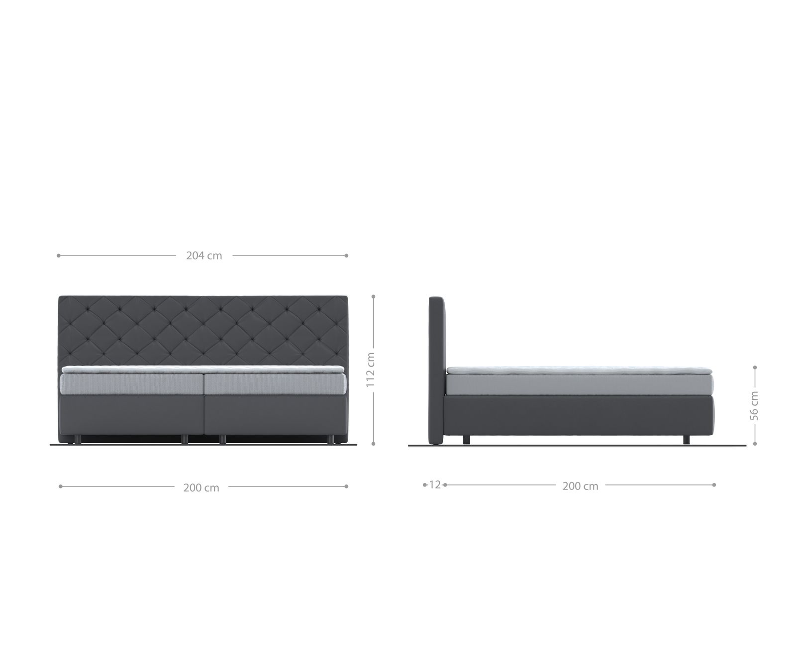 Boxspring ágy Dream-Great mikroszálas bézs 200x200 cm bonell matrac PU-topper - Image 5