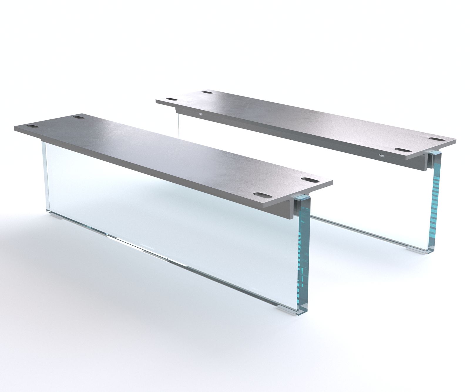 Láb lebegő hatás 20 cm üveg 60 cm mélységű szekrényhez (2 darabos készlet)