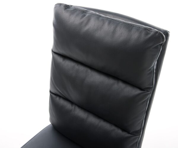 Jídelní židle Pela-Flex konzolová podnož plochá zlatá pravá kůže černá - Image 5