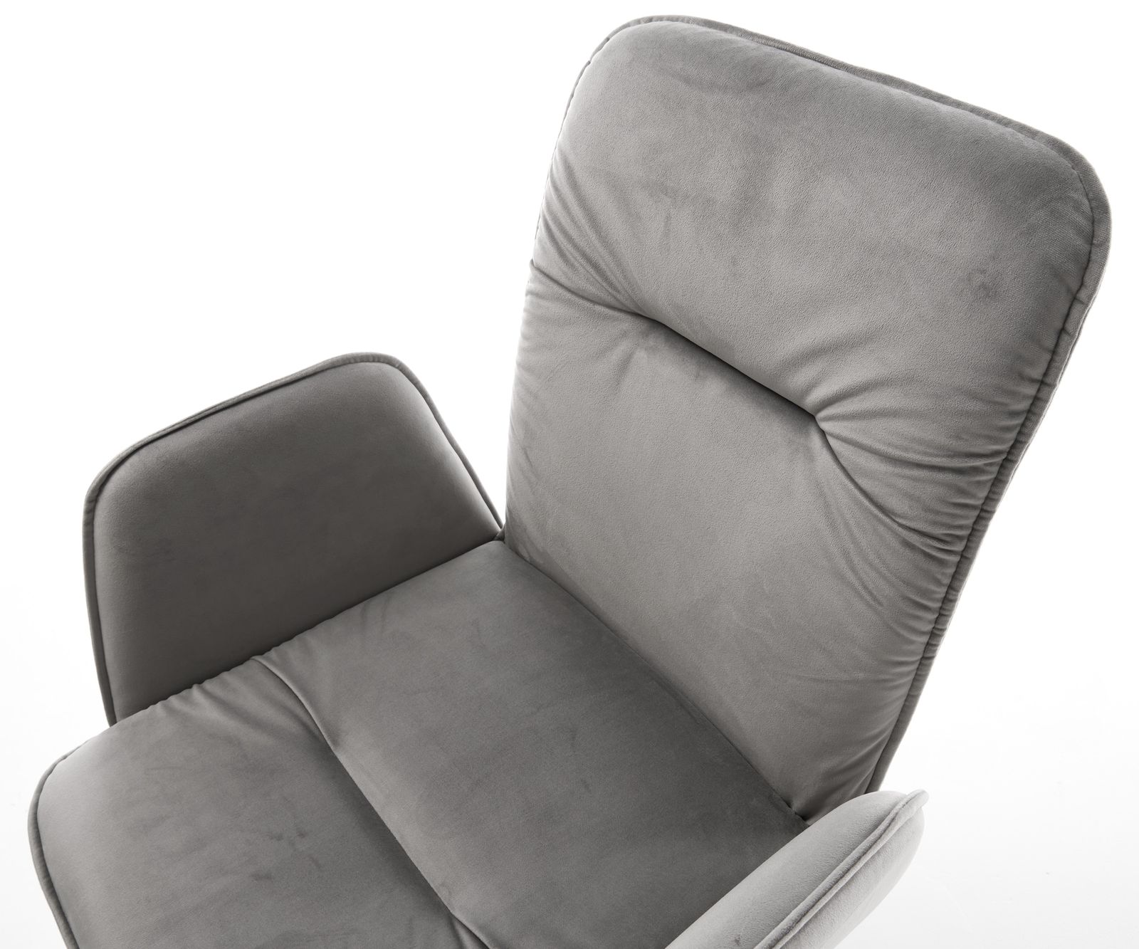 Jídelní židle Vinja-Flex konzolová podnož plochá zlatá samet šedá - Image 5