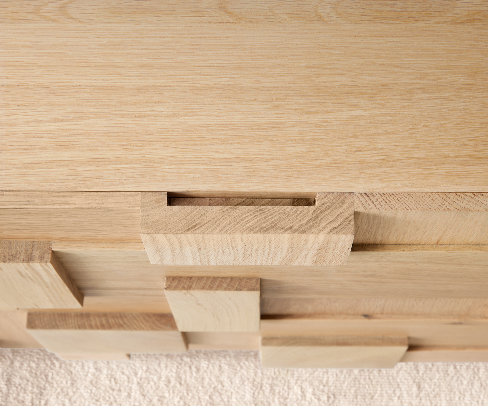 TV stolek Puzzle 220x35x40 cm přírodní dub 4 dvířka - Image 5