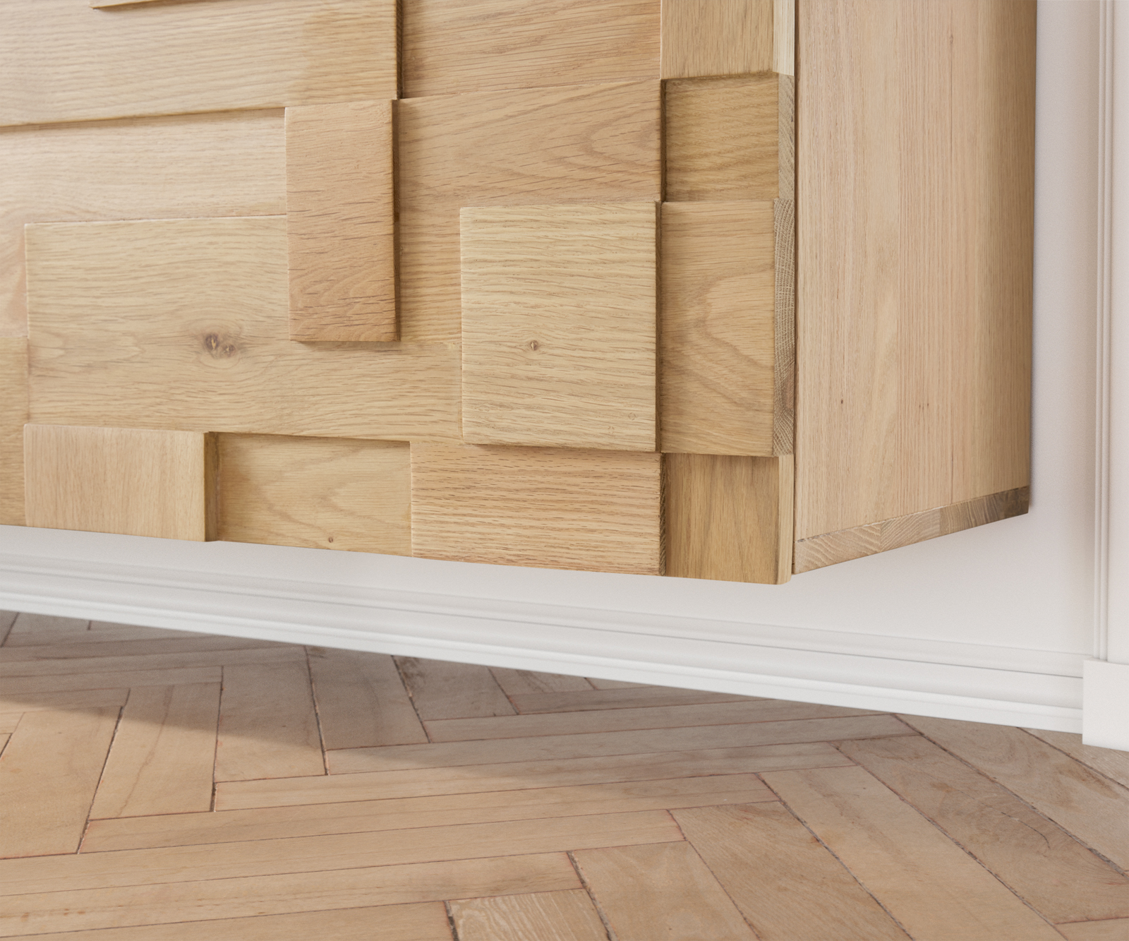 TV stolek Puzzle 220x35x40 cm přírodní dub 4 dvířka - Image 6