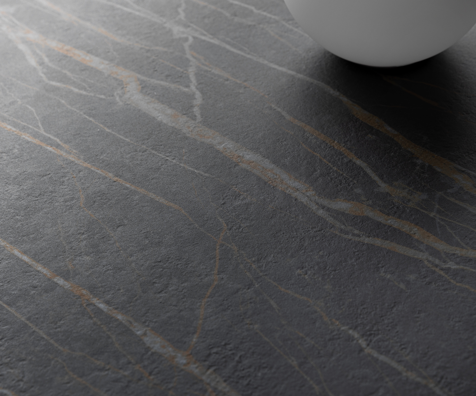Dohányzóasztal Borna 100x100 cm kerámia Laminam®Noir Desir barna láb kúpos titán effekt felület - Image 4